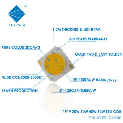 1919 30W 50W flip chip cob led  2700-6500k high cri  super aluminum substrate Led cob