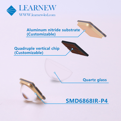 고밀도 및 강도 IR LED 칩 5-8W 주류 파장 730-950MM