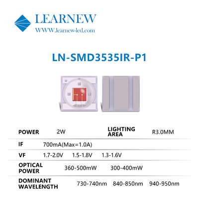 3535 2w 730nm 950nm IR LED 칩 IR 시리즈에 대한 슈퍼 파워와 함께 긴 수명