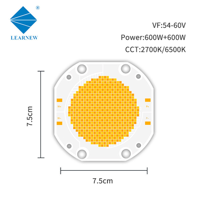 7575CM 칩 LED Cob 고전력 600W 양색 흰색 2700K + 6500K CRI 95