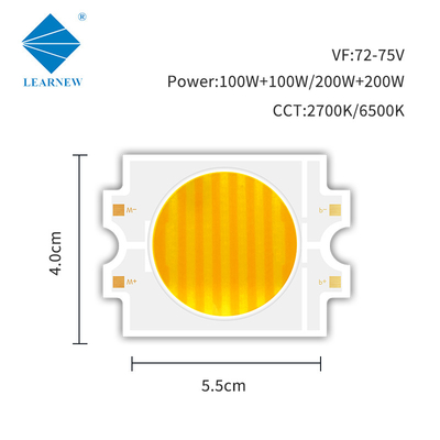 고전력 Cob LED 칩 4055 바이 컬러 LED Cob 칩 200w + 200w 2700-6500k 72-75v
