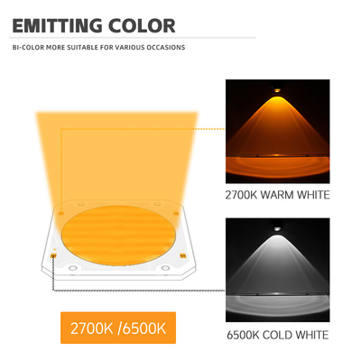 바이 컬러 코브 LED 칩 6060 듀얼 CCT 2700K 6500K 코브 칩 고전력 300W * 2 LED