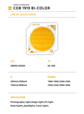화이트 + 따뜻한 화이트 바이 컬러 LED 칩 PCB 알루미늄 라디에이터 고전력 칩 구슬 18w 24w 25w 30w