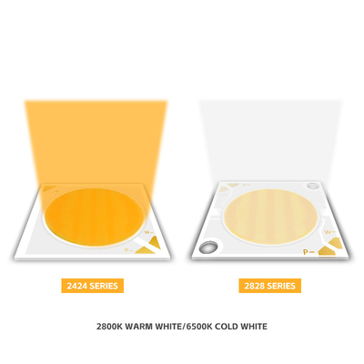 2424 양색 COB LED CCT 2700k ~ 6500k 고 CRI95 COB LED 칩 반사자 모양 R21mm 40W + 40W 100-110lm/w 1.1A 36-38V COB 라이트