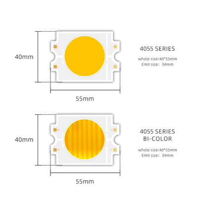 고전력 LED 칩 4055 LED 100W 칩 듀얼 CCT 200W 200W 바이 컬러 2700K 6500K LED COB 사진 비디오 라이트