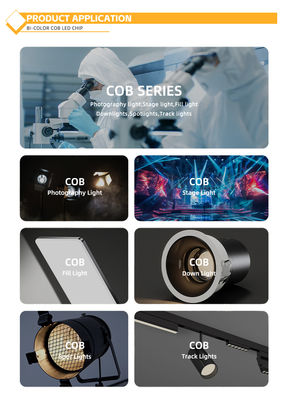 양색 고 CRI COB LED 30W/40W/50W/80W 2in1 따뜻한 흰색과 차가운 흰색 2424 LED COB 칩