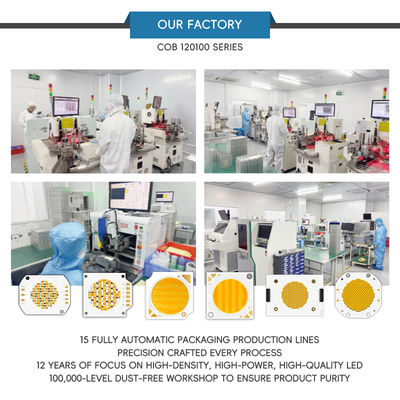 10000시간 작동하는 고효율 COB LED 칩, 120° 시야각 및 Algainp 소재, 무대 및 사진 조명용
