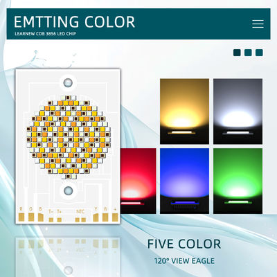 고출력 COB LED 칩 300W 500W RGBWW 38x56mm 110LM/W 2400K-7000K 상업 조명용