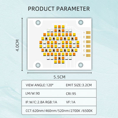 고출력 COB LED 칩 RGBWC 5색 180W 300W DC 21v-48v, 무대 및 사진 조명용