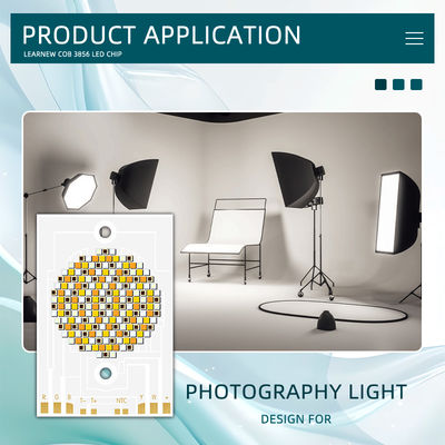 고출력 COB LED 칩 300W 500W RGBWW 38x56mm 110LM/W 2400K-7000K 상업 조명용