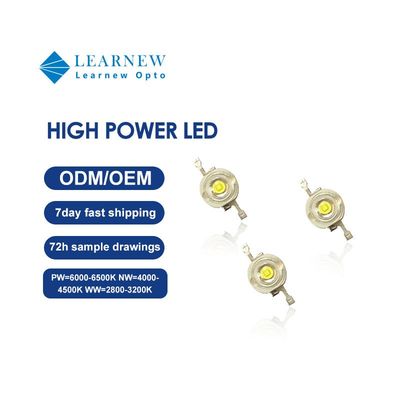 전문 조명 솔루션을 위한 120° 시야각 및 2년 보증의 고출력 LED 칩 1W-3W