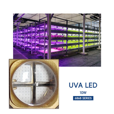 공장 직판 고출력 UVA LED 칩 SMD6868 365nm 385nm 395nm 10W UV LED 조명, UV 경화 및 3D 프린터용