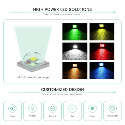 고출력 SMD5050 10W-18W DC6V/12V LED 다이오드 2000LM 5.0*5.0mm 120도 LED 램프 칩 2700k 3000k 4000k 5000k 6000k 6500k