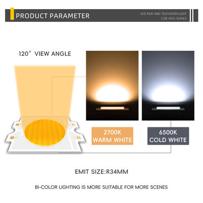 DIMMABLE 4055 COB LED CHIP BICOLOR 2색 CCT CRI95 600W 2700-6500K 40000LM 다운라이트 사진등 COB CHIP