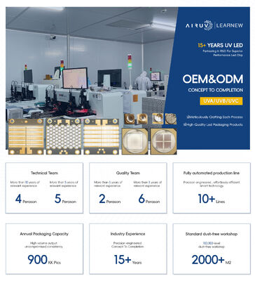 5W-7W UV LED 다이오드 55mil SMD3838 고전력 365nm 385nm 395nm 405nm UV 큐링 Uvled 칩