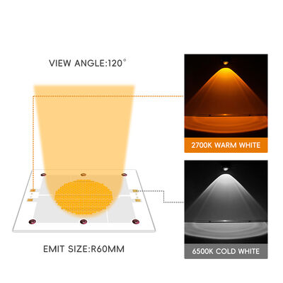 1200W 75-85V Ra95 2700K/6500K 18-21A*2 120x100mm 사진 램프용 고전력 LED COB 칩 흰색 따뜻한 흰색 듀얼 디밍