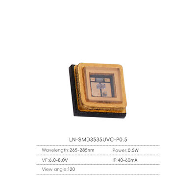 8-12mW 0.5w 3535 먼 깊이 UVC 120도 270-280nm UV 자외선 UVC LED 다이오드 모듈