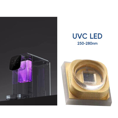 1W 225nm UVC 233.8nm LED 광전력 2-3mW 6-8V 150mA SMD 3.8mm UV-C LED 다이오드 60° 돔 렌즈