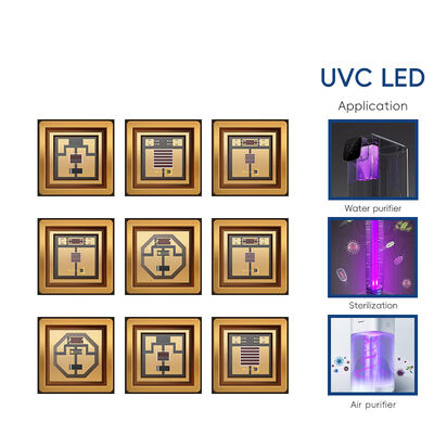 1W 225nm UVC 233.8nm LED 광전력 2-3mW 6-8V 150mA SMD 3.8mm UV-C LED 다이오드 60° 돔 렌즈