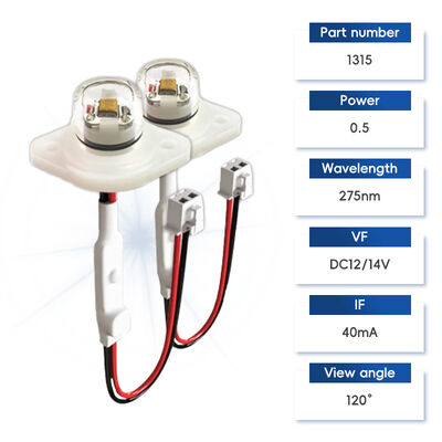 높은 효율성 ECO 가격 UV UV-C DC12V UVC 275nm LED 모듈 0.5W 40mA IP68 DC24V 물 공기 정화 6-10mW