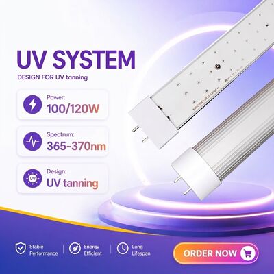 UV 튜브 멀티 사이즈 높은 에리테마 출력 365Nm UV 튜브 완전한 산업 인증을 가진 UV 선베드 튜브 100W 120W