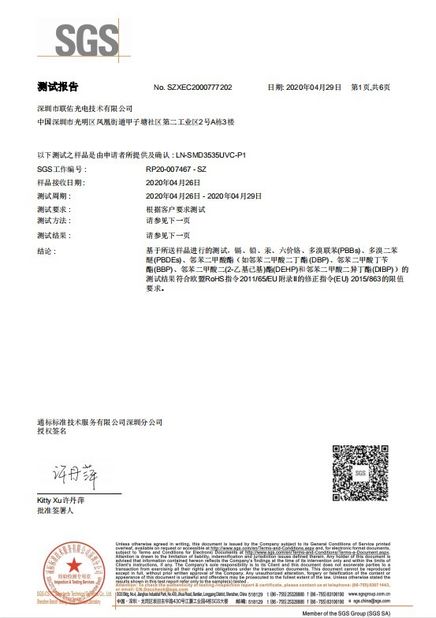 중국 Shenzhen Learnew Optoelectronics Technology Co., Ltd. 인증